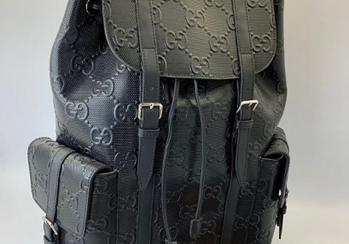 Мужской кожаный черный рюкзак Gucci Jumbo GG