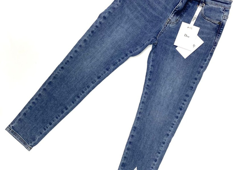 Женские джинсы Christian Dior голубые со звездой
