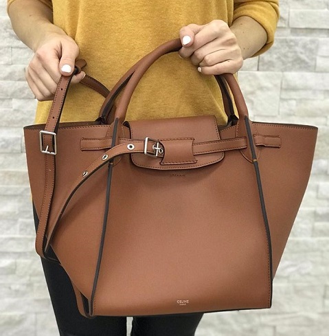 Женская кожаная сумка Celine Big Bag коричневая
