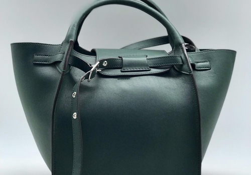 Женская кожаная сумка Celine Big Bag зеленая