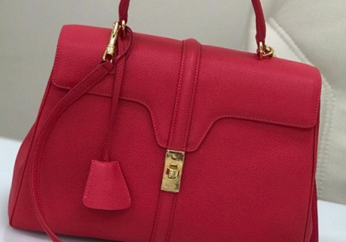Женская кожаная сумка Celine красная