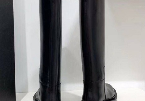 Женские сапоги Jil Sander черные кожаные