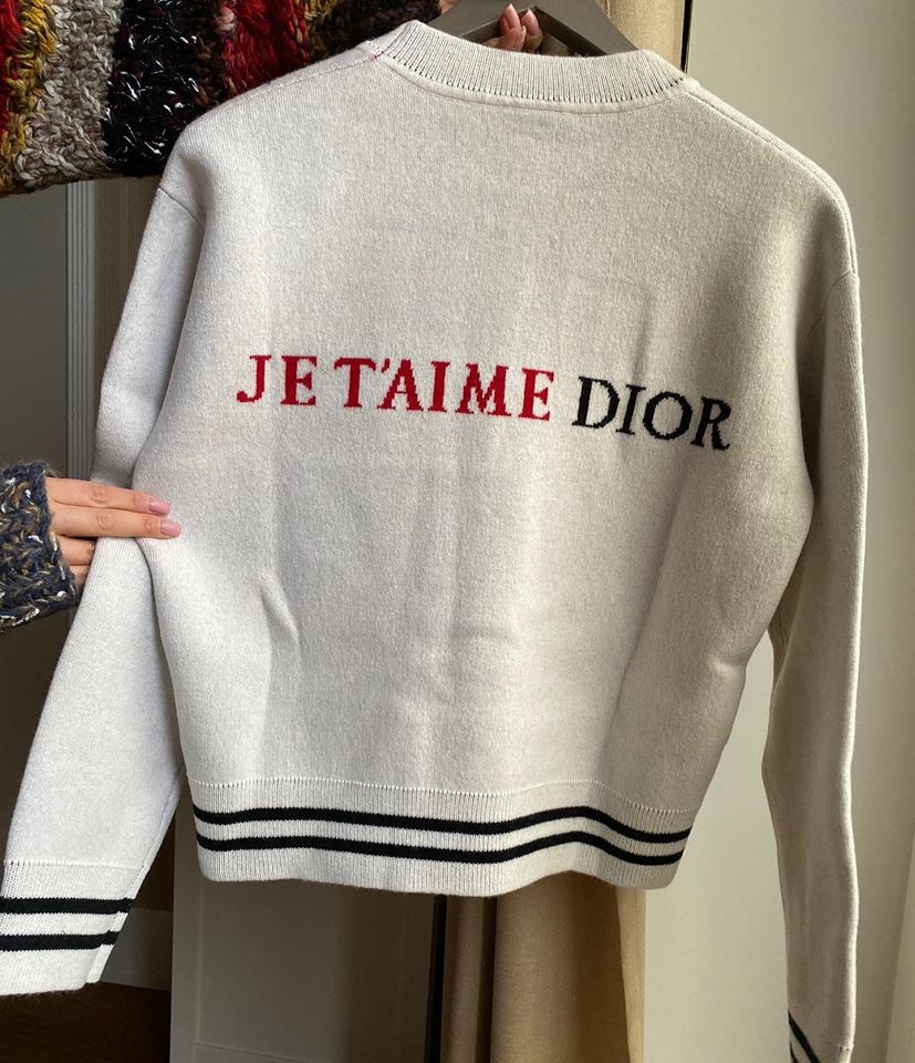 Женский белый джемпер Christian Dior с принтом
