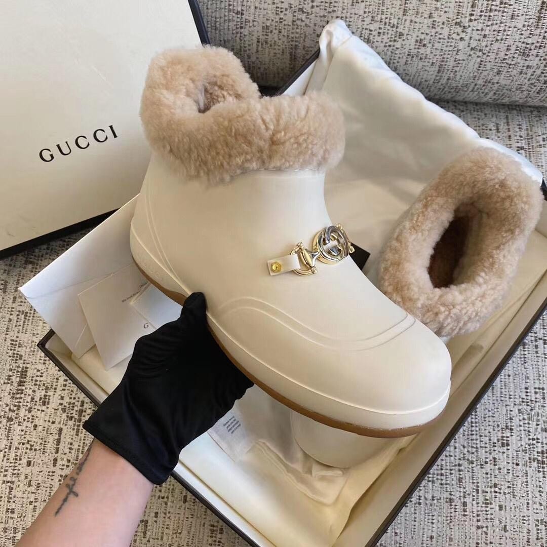 Женские зимние ботинки Gucci молочные LM-10940 – Lazurka Mall