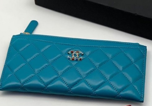 Женский голубой кошелек Chanel