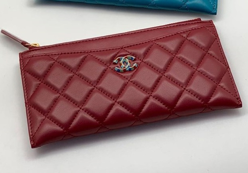 Женский бордовый кошелек Chanel