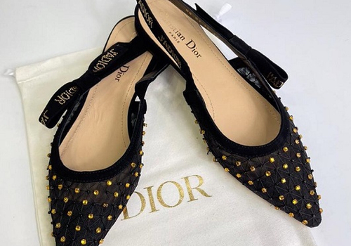 Босоножки Christian Dior черные без каблука