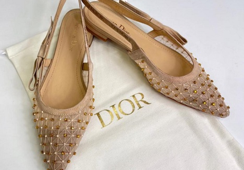 Босоножки Christian Dior бежевые без каблука