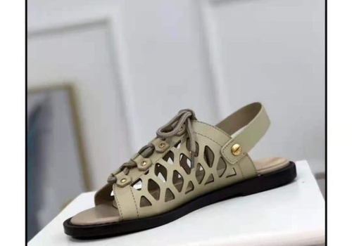 Кожаные сандалии Christian Dior бежевые