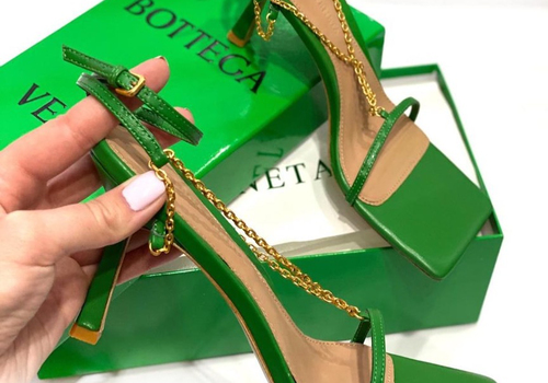 Зеленые босоножки Bottega Veneta