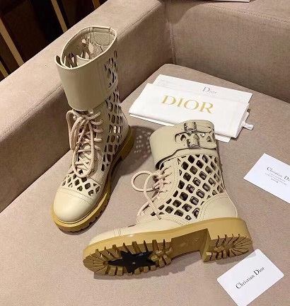 Женские ботинки Christian Dior бежевые