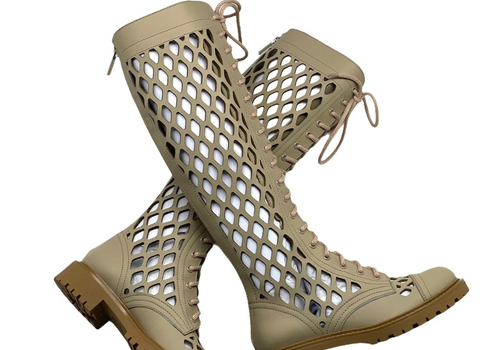 Женские бежевые ботинки Christian Dior  D-Trap