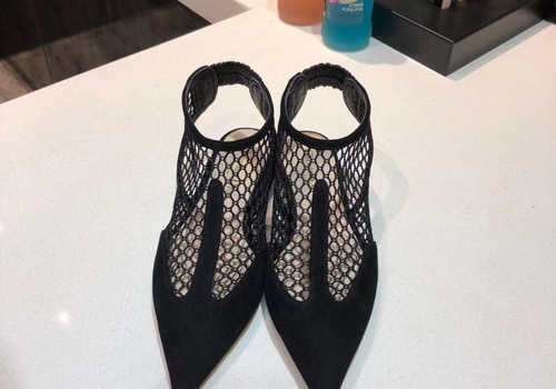 Босоножки Christian Dior черные без каблука