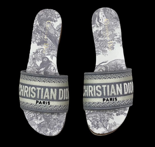 Женские шлепки Christian Dior серые