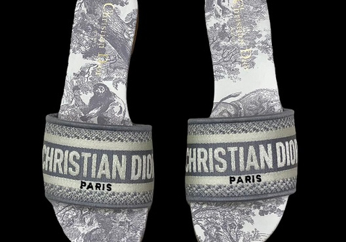 Женские шлепки Christian Dior серые