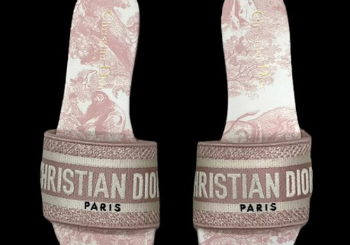 Женские шлепки Christian Dior розовые