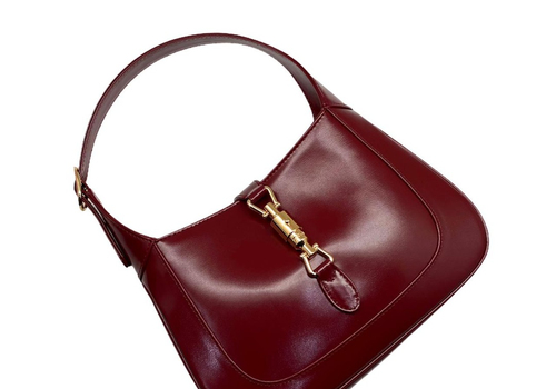 Женская кожаная сумка Gucci Jackie Mini бордовая
