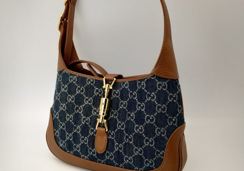 Женская кожаная сумка Gucci Jackie Medium синяя