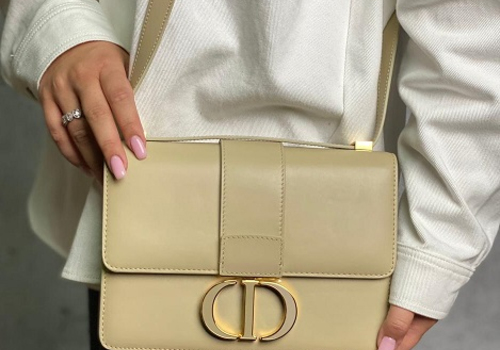 Кожаная сумка Christian Dior Montaigne бежевая