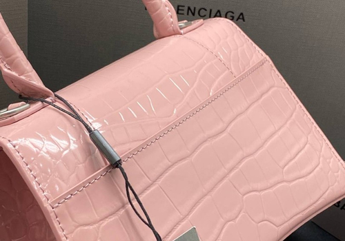 Женская кожаная сумка Balenciaga Hourglass Small розовая