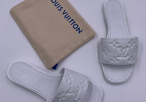 Женские белые шлепки Louis Vuitton