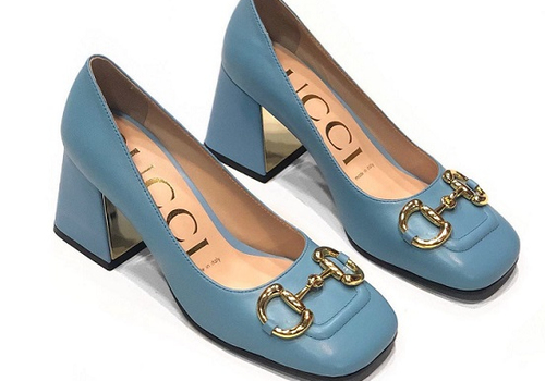 Женские голубые туфли Gucci