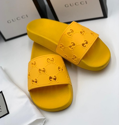 Женские желтые шлепки Gucci
