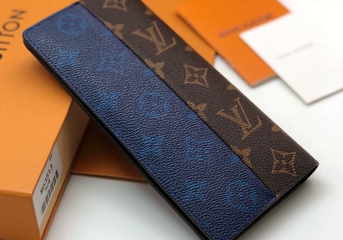 Бумажник Louis Vuitton канва коричневый с синим