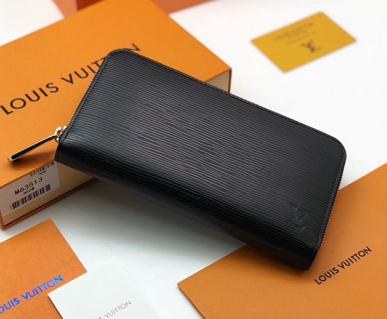 Бумажник кожаный Louis Vuitton Epi черный