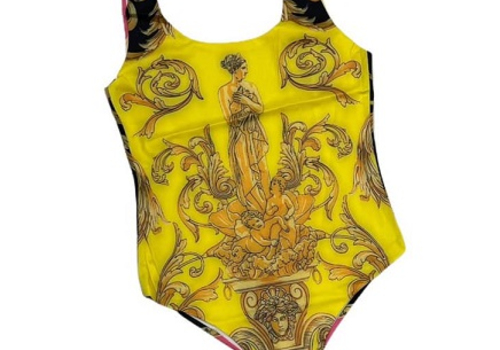Купальник слитный Versace желтый