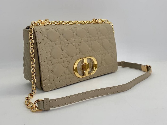 Женская сумка Christian Dior Caro 25 см бежевая