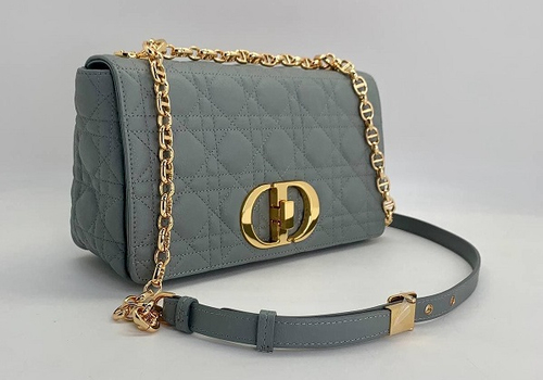 Женская сумка Christian Dior Caro 25 см серая