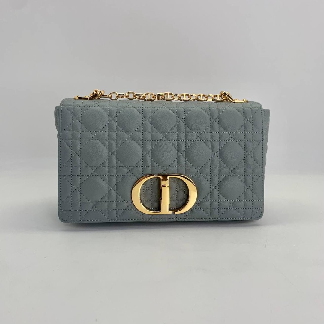 Женская сумка Christian Dior Caro 25 см серая