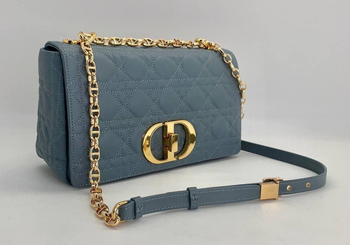 Женская сумка Christian Dior Caro 25 см голубая