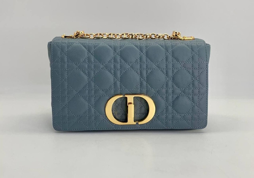 Женская сумка Christian Dior Caro 25 см голубая