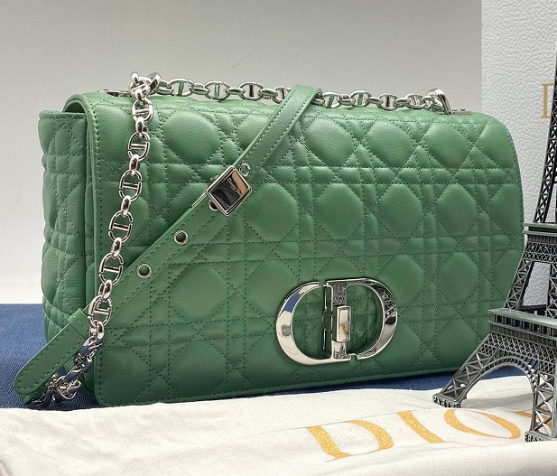 Женская сумка Christian Dior Caro Maxi зеленая