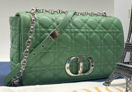 Женская сумка Christian Dior Caro Maxi зеленая