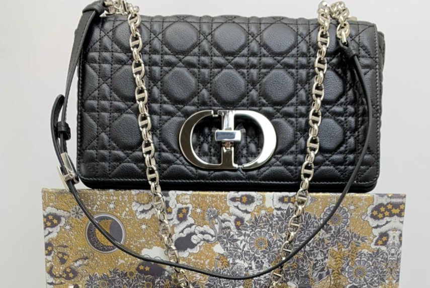 Женская сумка Christian Dior Caro 25 см черная