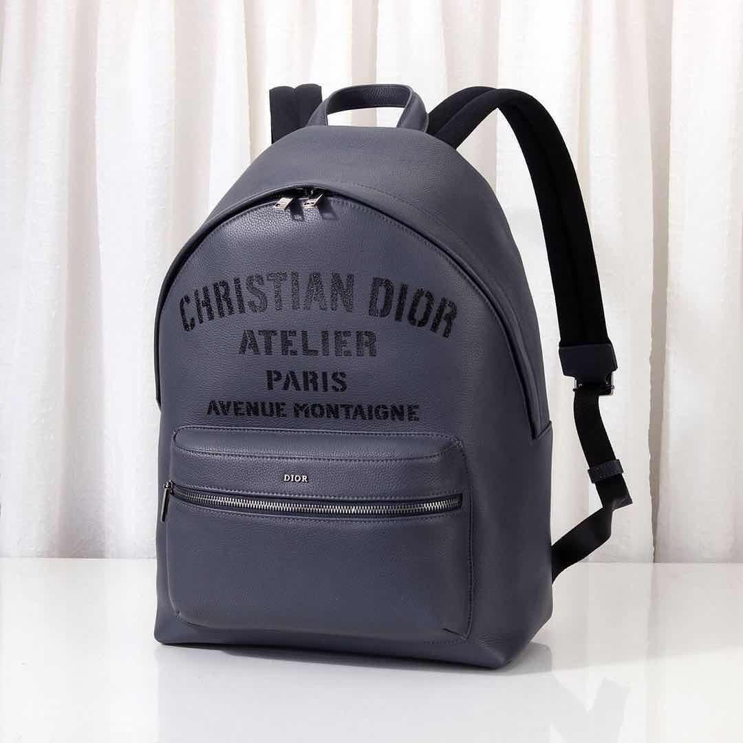 Кожаный рюкзак Christian Dior синий