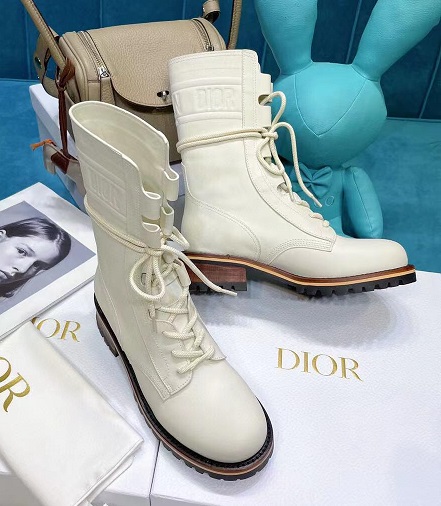 Белые женские ботинки Christian Dior DiorIron