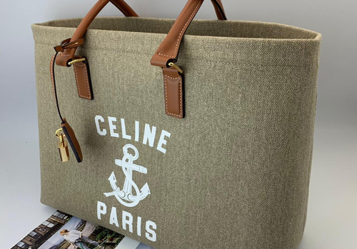 Женская пляжная сумка Celine серая