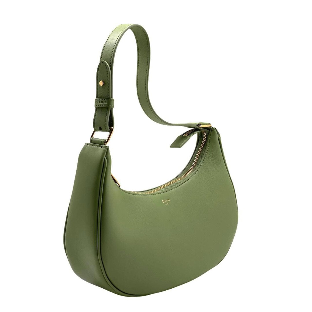 Женская кожаная сумка Celine Ava зеленая