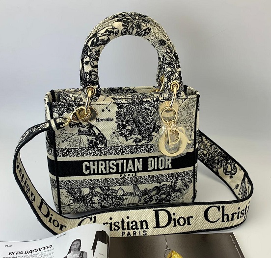 Сумка Christian Dior Lady текстиль серая
