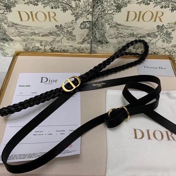 Женский кожаный ремень Dior черный