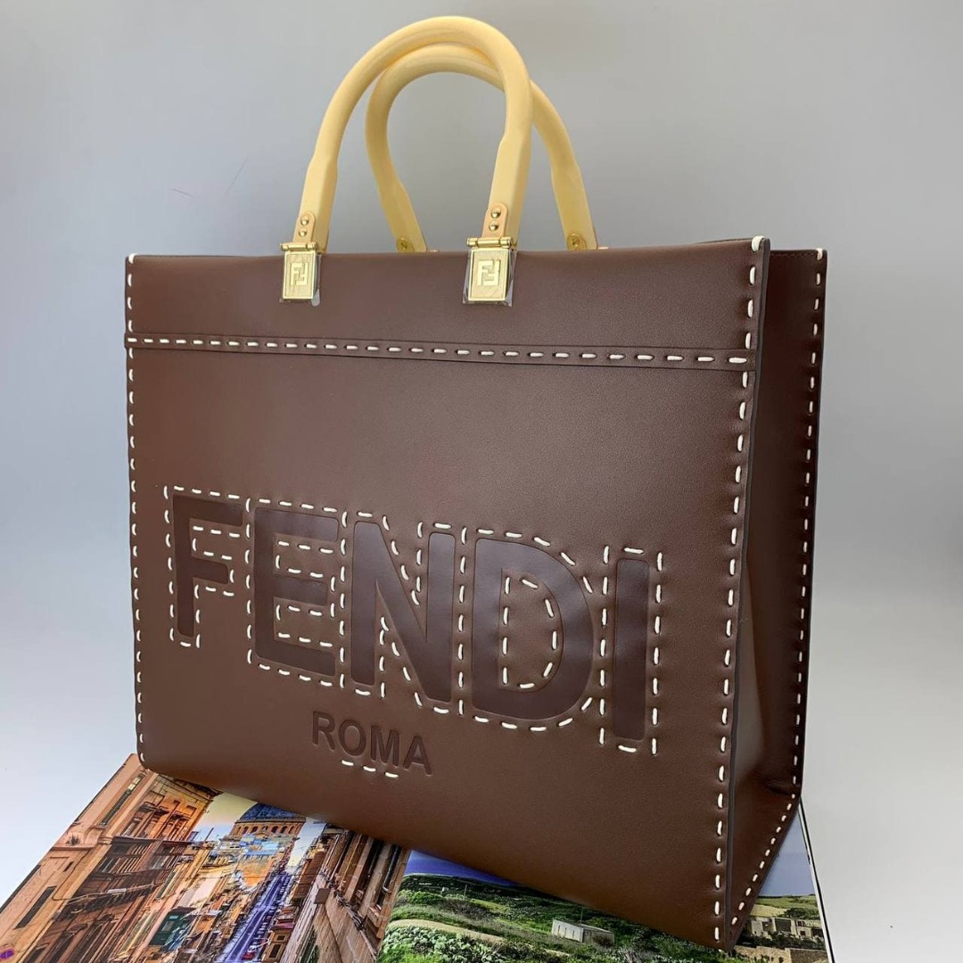 Женская сумка Fendi Sunshine коричневая