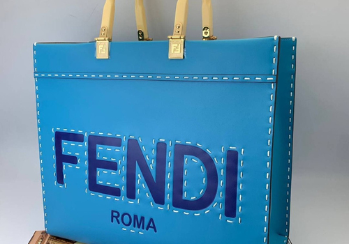 Женская сумка Fendi Sunshine голубая