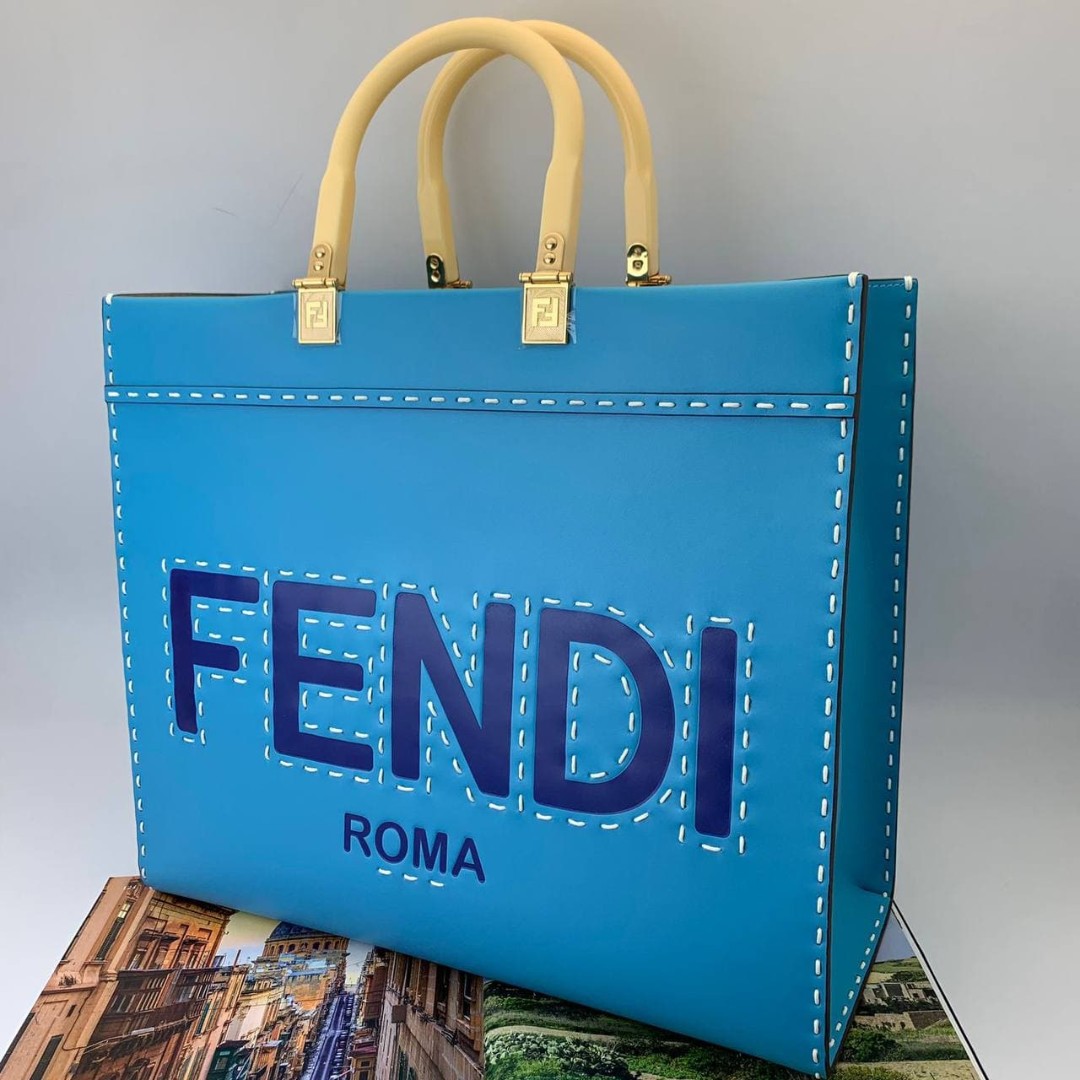 Женская сумка Fendi Sunshine голубая