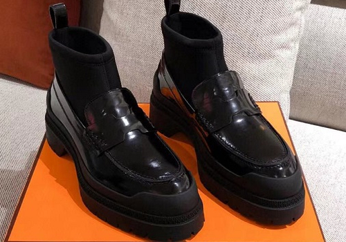 Hermes женские ботинки черные
