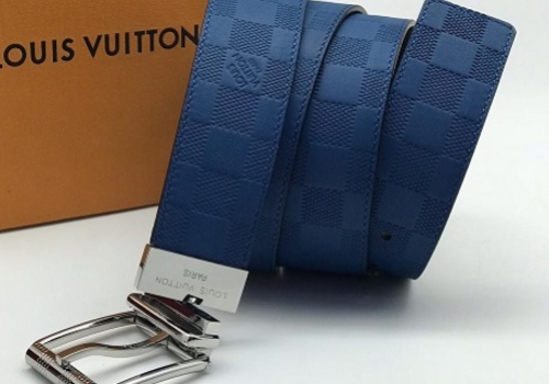 Ремень из кожи Louis Vuitton синий