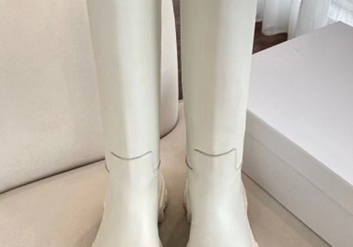 Кожаные белые сапоги Gia Couture